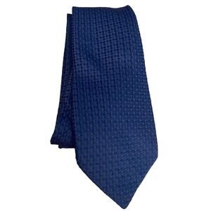 Collections By Michael Strahan Blue Micro Square 100% Silk Men's Tie Necktie EUC